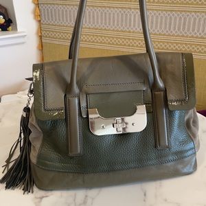 DVF Harper Laurel Leather Suede Handbag